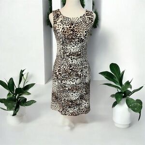 CALVIN KLEIN Leopard Print Sheath Dress